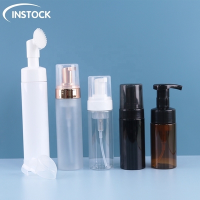 Botol Pompa Bubuk Frosted 100ml-250ml Botol Pembersih Wajah Plastik PET