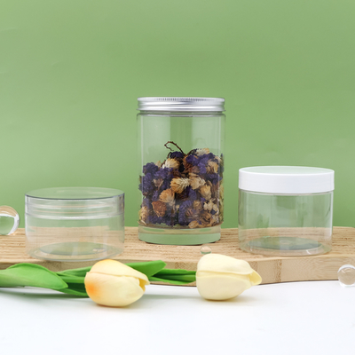 Custom Clear PET Cosmetic Cream Jar dengan Tutup Sekrup