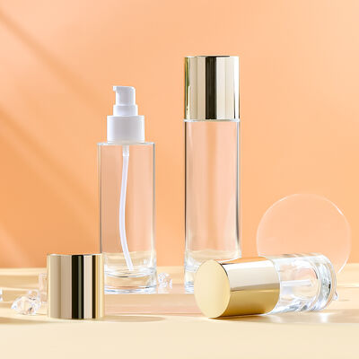 Botol lotion kaca ramah lingkungan yang dapat disesuaikan dan tahan kebocoran untuk kemasan perawatan kulit