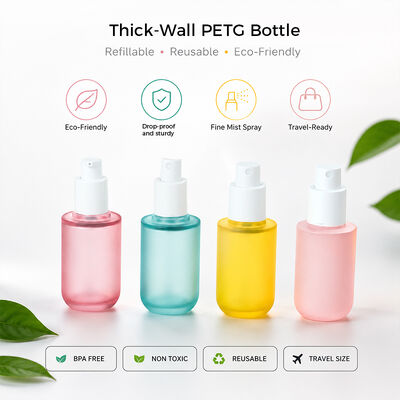 Botol Perawatan Kulit PETG Frosted Minimalis untuk Merek Kecantikan Modern